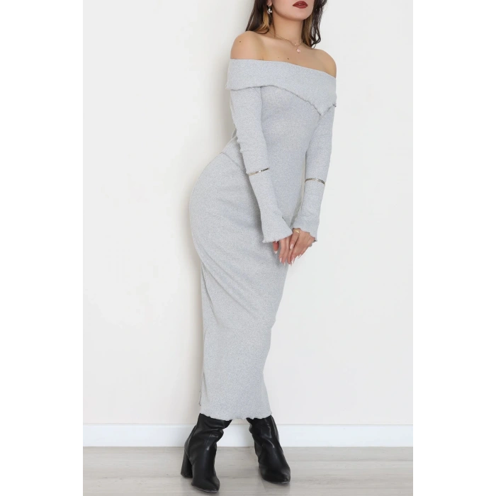 Madonna Yaka Kaşkorse Midi Boy İkili Takım Gri - 42792.1567.