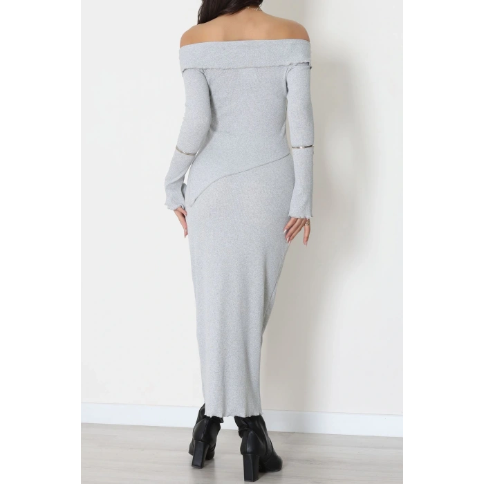 Madonna Yaka Kaşkorse Midi Boy İkili Takım Gri - 42792.1567.