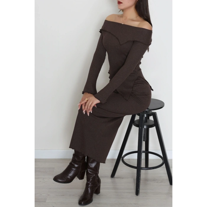 Madonna Yaka Kaşkorse Midi Boy İkili Takım Kahve - 42792.1567.