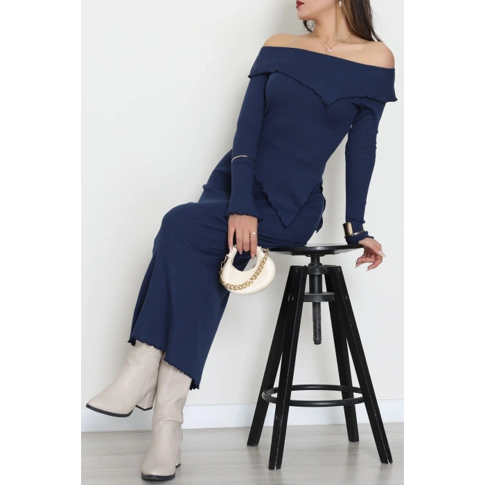 Madonna Yaka Kaşkorse Midi Boy İkili Takım Lacivert - 42792.1567.