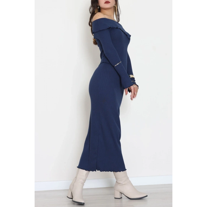 Madonna Yaka Kaşkorse Midi Boy İkili Takım Lacivert - 42792.1567.