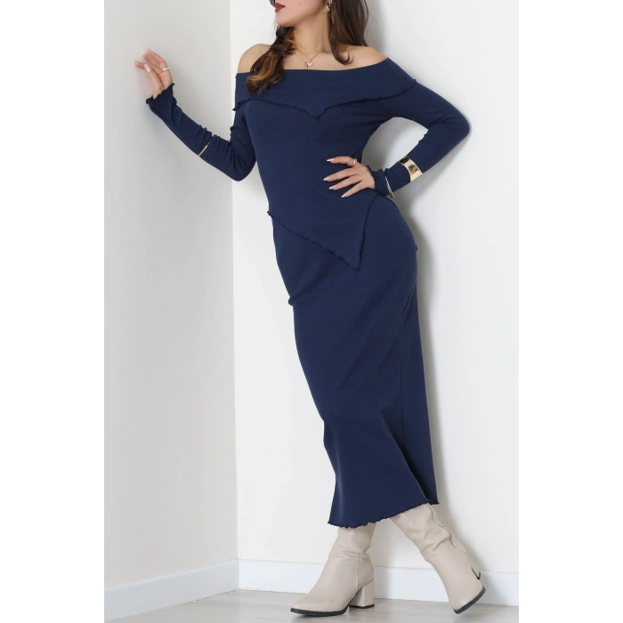 Madonna Yaka Kaşkorse Midi Boy İkili Takım Lacivert - 42792.1567.