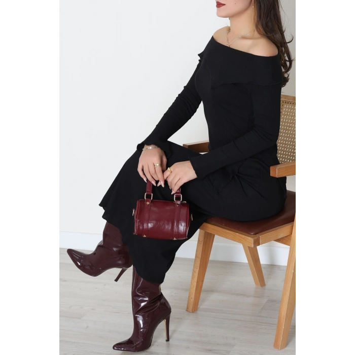 Madonna Yaka Kaşkorse Midi Boy İkili Takım Siyah - 42792.1567.