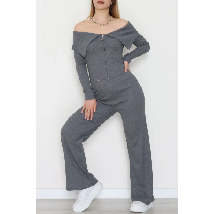 Madonna Yaka Likralı Kaşkorse İkili Takım Antrasit - 51089.1567.