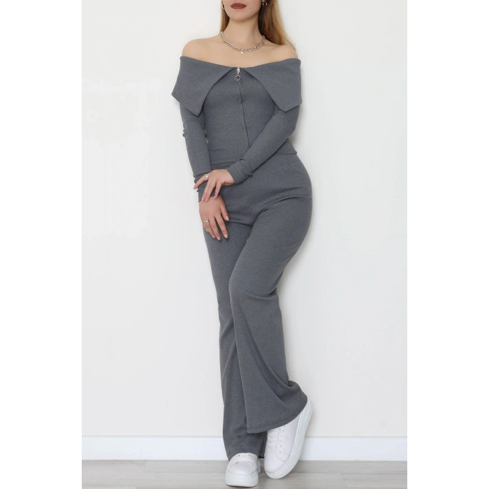 Madonna Yaka Likralı Kaşkorse İkili Takım Antrasit - 51089.1567.