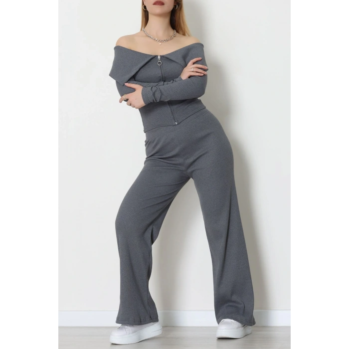 Madonna Yaka Likralı Kaşkorse İkili Takım Antrasit - 51089.1567.