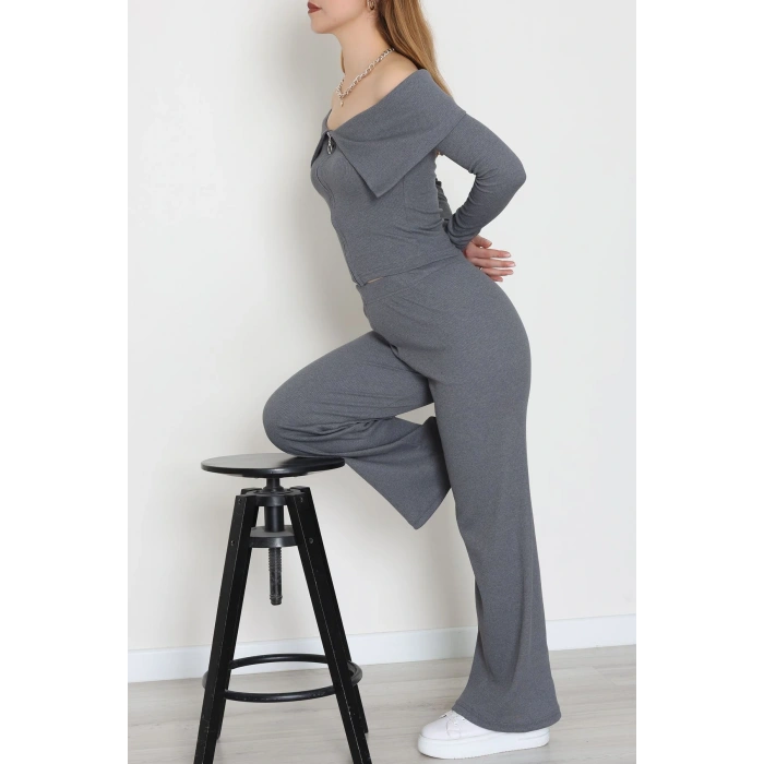 Madonna Yaka Likralı Kaşkorse İkili Takım Antrasit - 51089.1567.