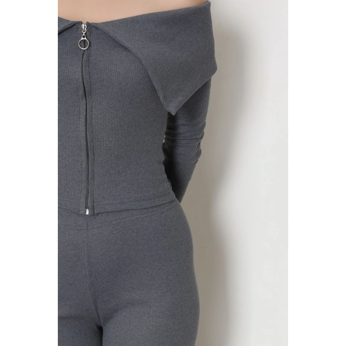 Madonna Yaka Likralı Kaşkorse İkili Takım Antrasit - 51089.1567.