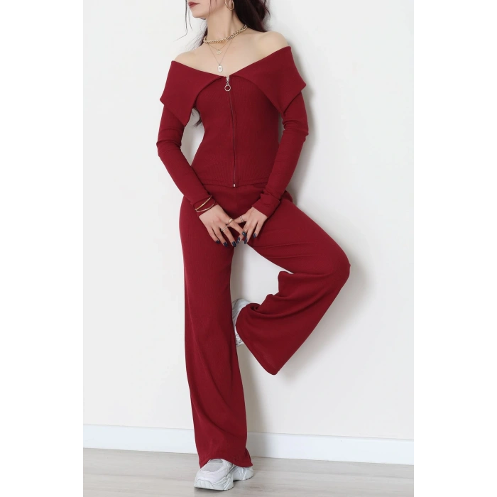 Madonna Yaka Likralı Kaşkorse İkili Takım Bordo - 51089.1567.