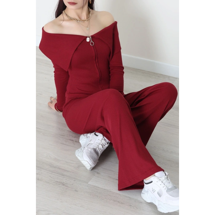 Madonna Yaka Likralı Kaşkorse İkili Takım Bordo - 51089.1567.