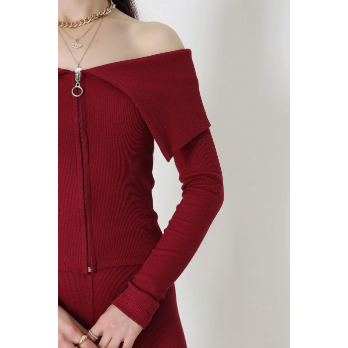 Madonna Yaka Likralı Kaşkorse İkili Takım Bordo - 51089.1567.