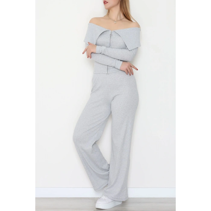 Madonna Yaka Likralı Kaşkorse İkili Takım Gri - 51089.1567.