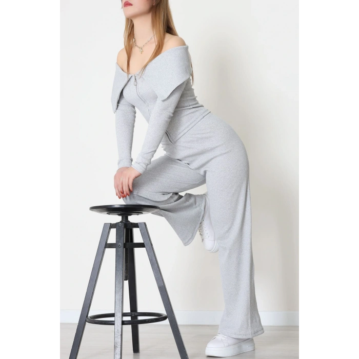 Madonna Yaka Likralı Kaşkorse İkili Takım Gri - 51089.1567.