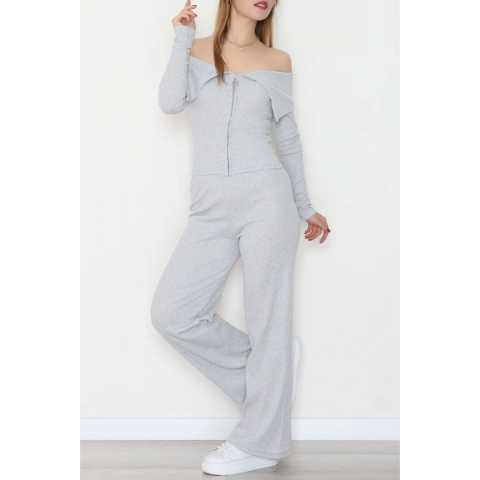 Madonna Yaka Likralı Kaşkorse İkili Takım Gri - 51089.1567.