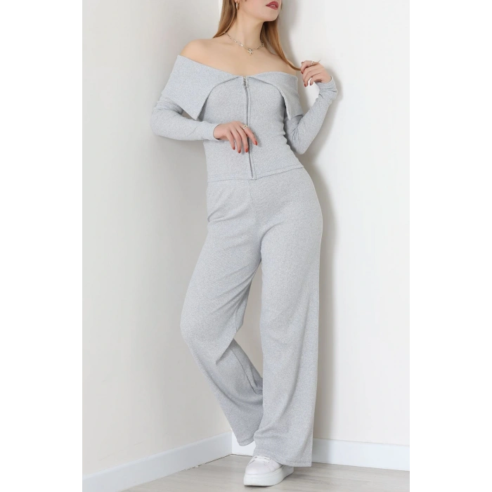 Madonna Yaka Likralı Kaşkorse İkili Takım Gri - 51089.1567.