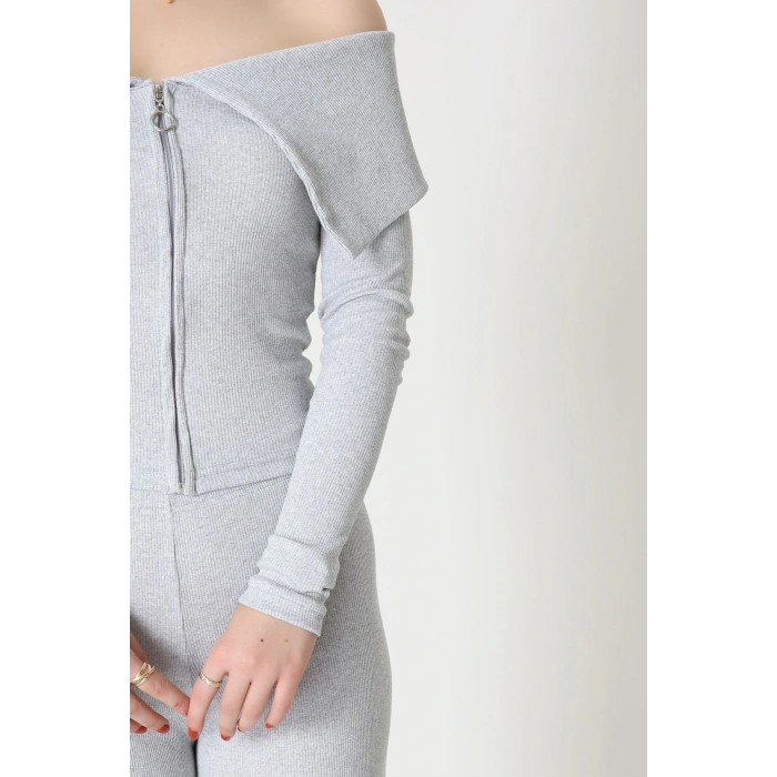 Madonna Yaka Likralı Kaşkorse İkili Takım Gri - 51089.1567.