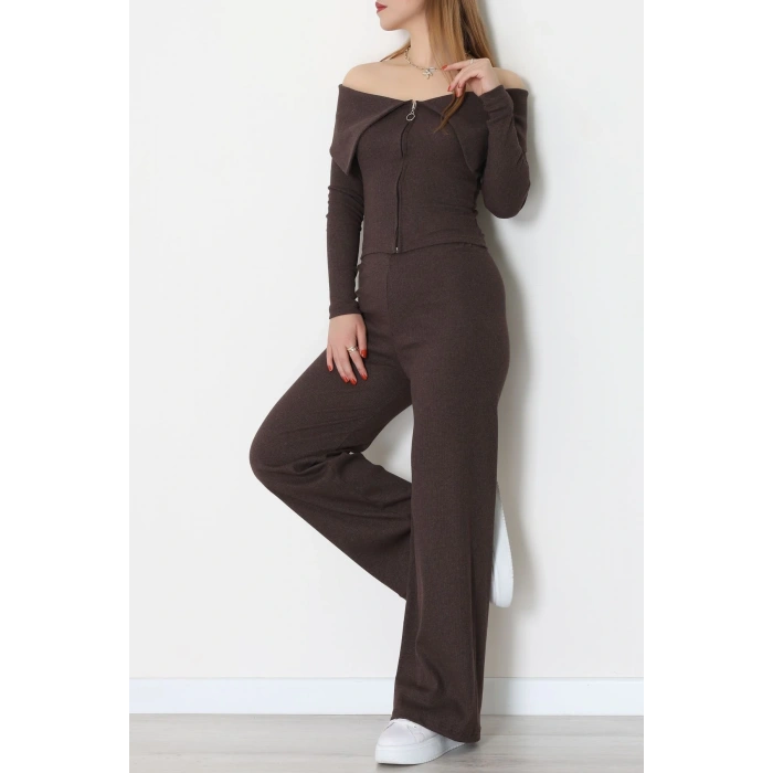 Madonna Yaka Likralı Kaşkorse İkili Takım Kahve - 51089.1567.