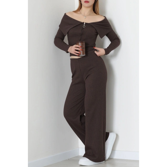 Madonna Yaka Likralı Kaşkorse İkili Takım Kahve - 51089.1567.