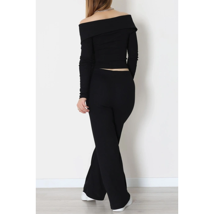 Madonna Yaka Likralı Kaşkorse İkili Takım Siyah - 51089.1567.