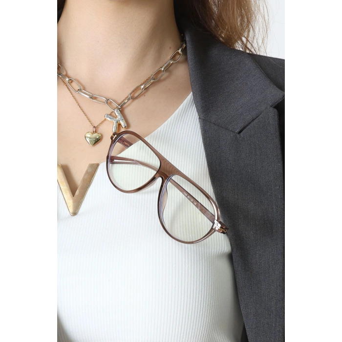 Mavi Işık Koruyucu Gözlük Kahveşeffaf - 21111.1724.