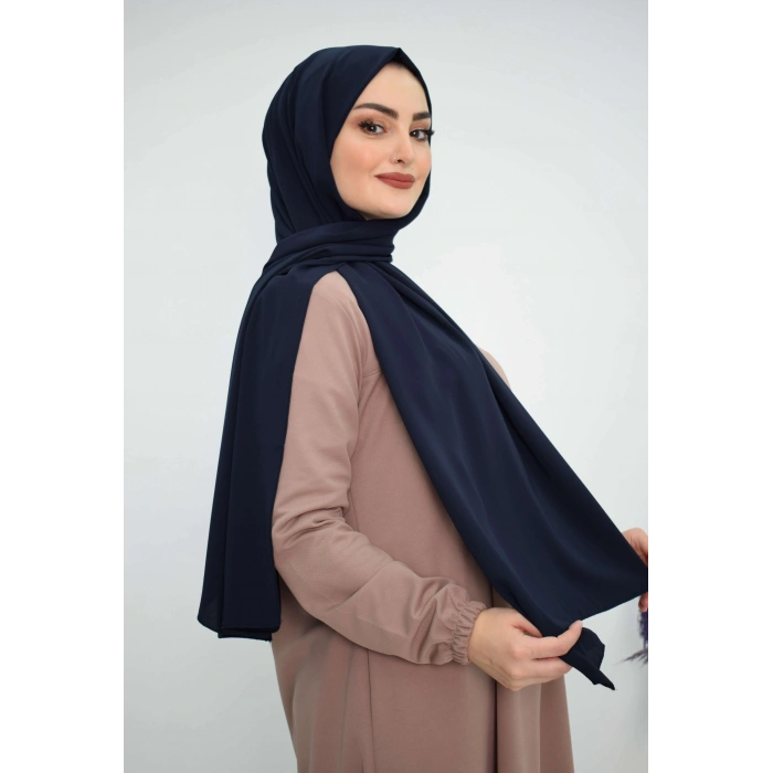 Medine İpeği Şal MC1115 Lacivert