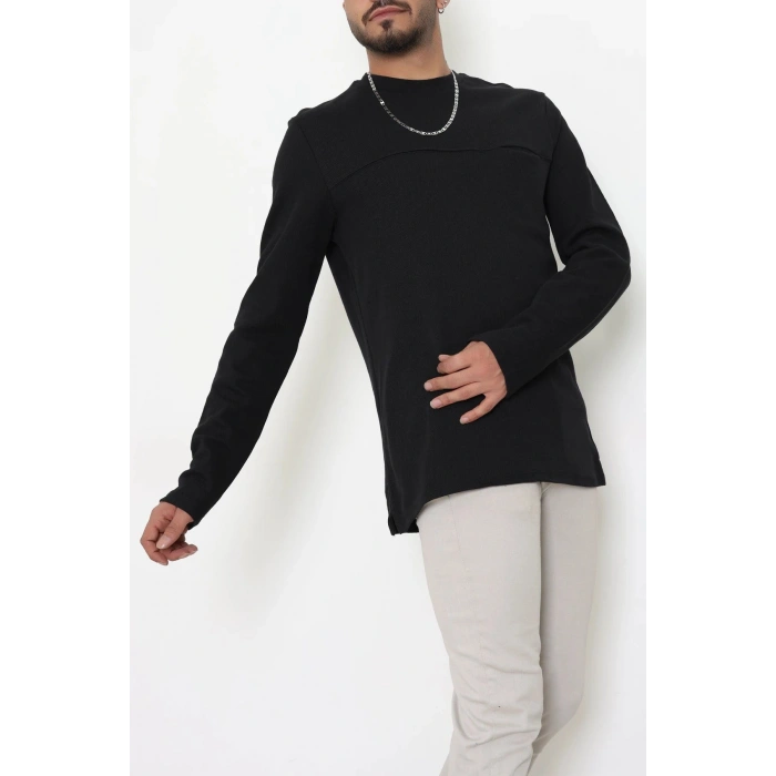 Mevsimlik Bisiklet Yaka Erkek Sweat Siyah - 71592.1871.
