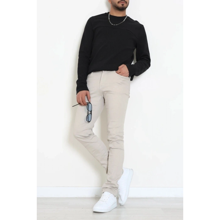 Mevsimlik Bisiklet Yaka Erkek Sweat Siyah - 71592.1871.