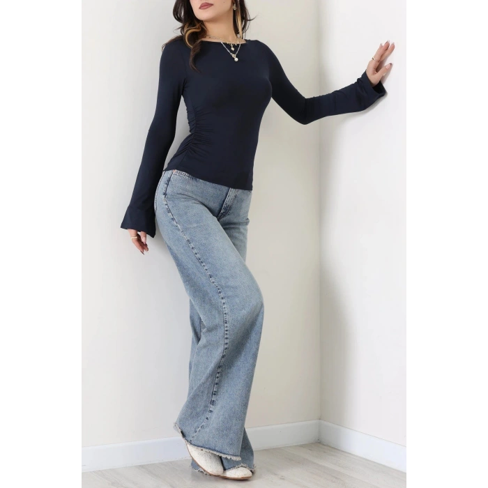 Mikro Kumaş İspanyol Kol Büzgülü Body Laci - 22157.200.