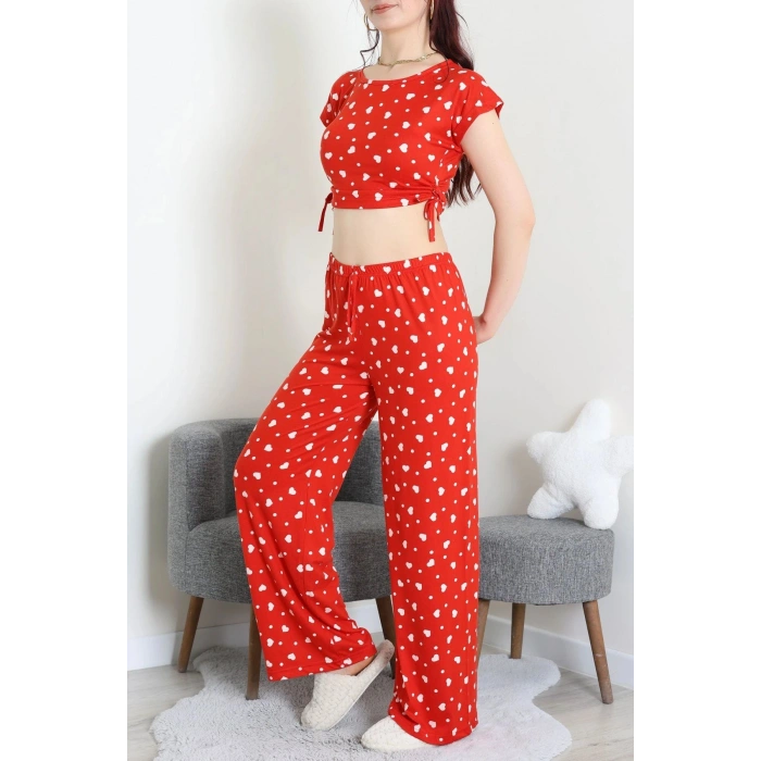 Milan Büzgülü Pijama Takımı Kırmızı - 32254.1857.