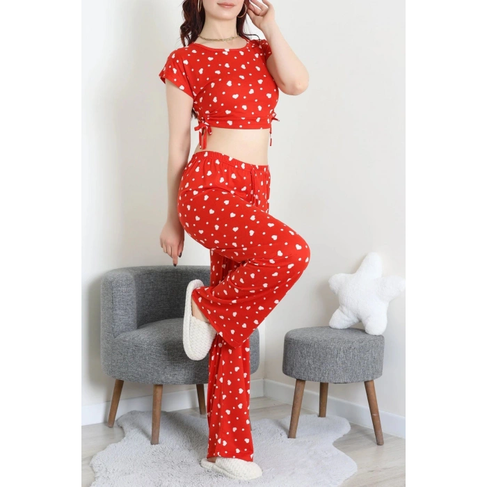 Milan Büzgülü Pijama Takımı Kırmızı - 32254.1857.