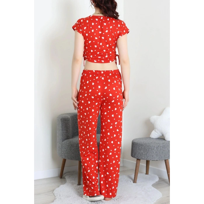 Milan Büzgülü Pijama Takımı Kırmızı - 32254.1857.