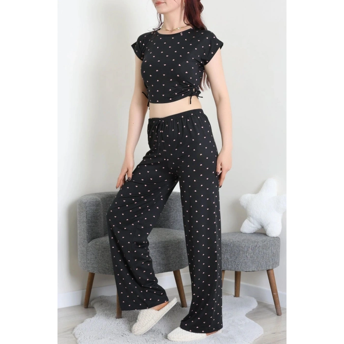 Milan Büzgülü Pijama Takımı Siyah - 32254.1857.