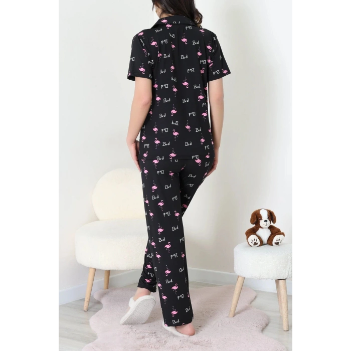 Milan Kumaş Düğmeli Pijama Takımı Flamingo - 750.1287.