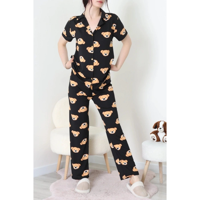 Milan Kumaş Düğmeli Pijama Takımı Kiremitayı - 750.1287.