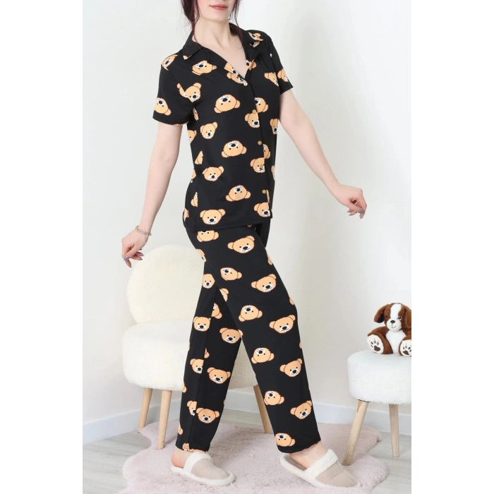 Milan Kumaş Düğmeli Pijama Takımı Kiremitayı - 750.1287.
