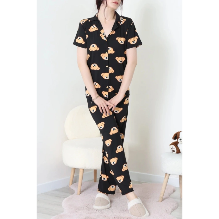 Milan Kumaş Düğmeli Pijama Takımı Kiremitayı - 750.1287.