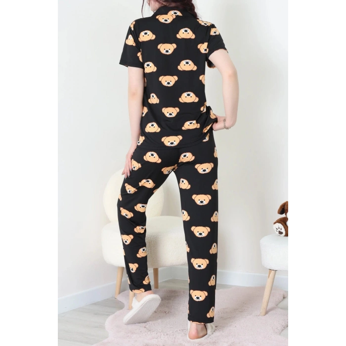 Milan Kumaş Düğmeli Pijama Takımı Kiremitayı - 750.1287.