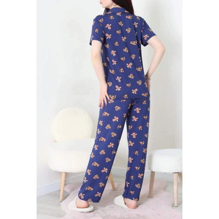 Milan Kumaş Düğmeli Pijama Takımı Laciayı - 750.1287.