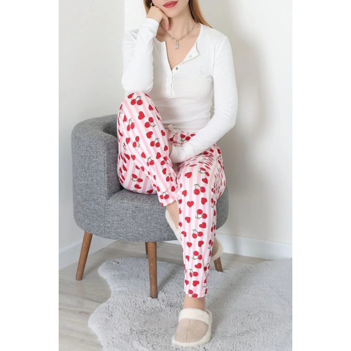 Milan Pijama Altı Beyazkiraz - 52122.1567.