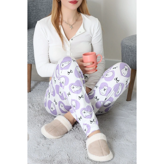 Milan Pijama Altı Beyazlila - 52122.1567.