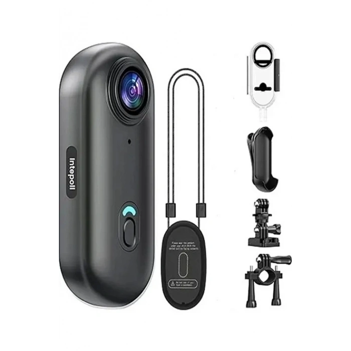 Mini 4k Wıfı Aksiyon Kamerası Vücut Kamerası Giyilebilir Video Kaydedici Hafıza Kartı Dahil