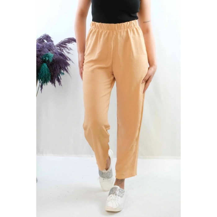 Moda Çizgi Aerobin Pantolon camel