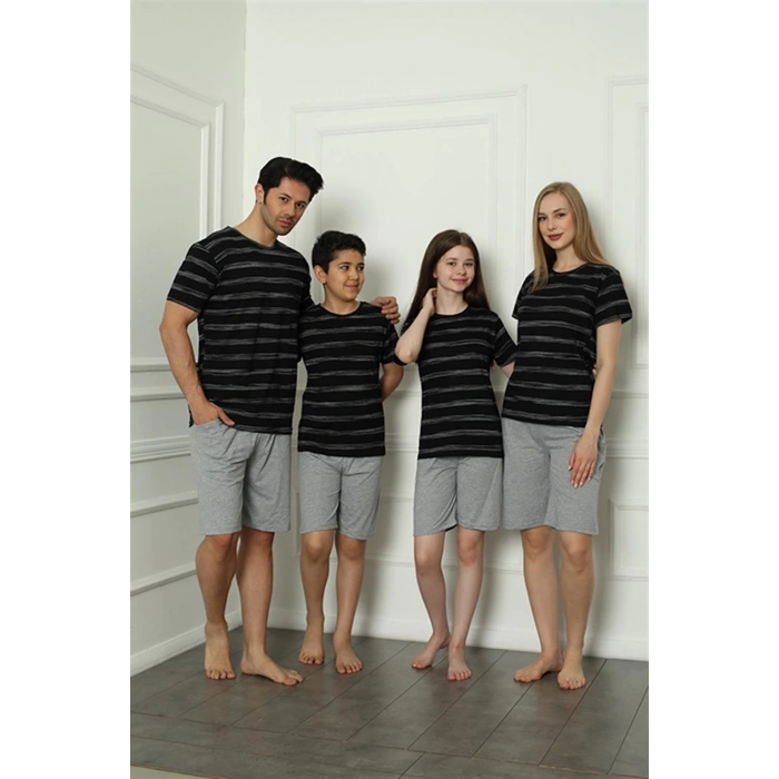 Moda Çizgi Aile Penye Şortlu Pijama Takım (anne - kız ) 50115 Ayrı Ayrı Satılır . Fiyatları Farklıdır