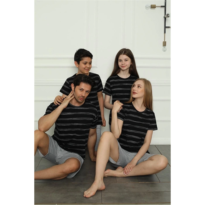 Moda Çizgi Aile Penye Şortlu Pijama Takım (anne - kız ) 50115 Ayrı Ayrı Satılır . Fiyatları Farklıdır
