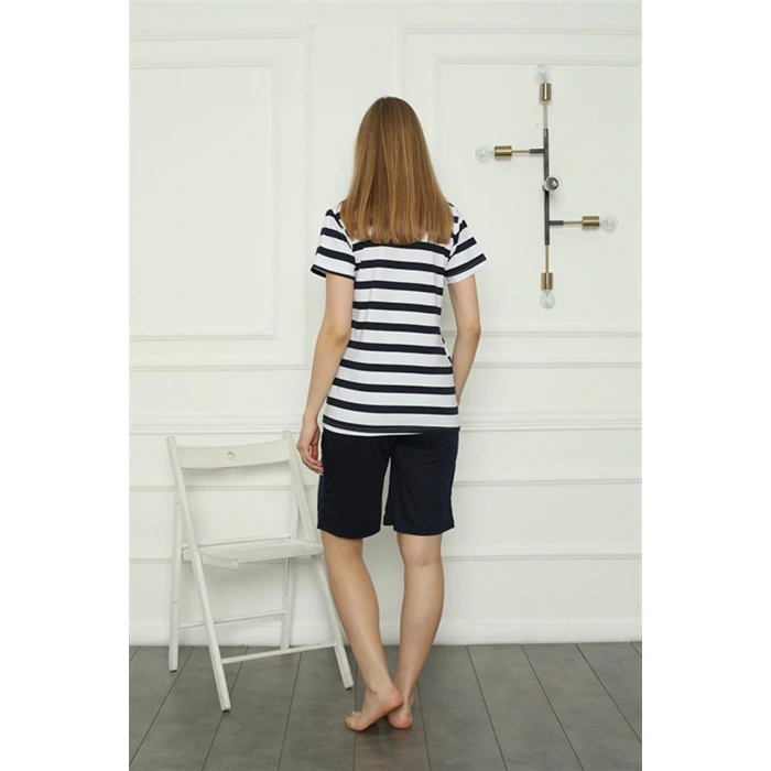 Moda Çizgi Aile Penye Şortlu Pijama Takım (anne - kız ) 50116 Ayrı Ayrı Satılır . Fiyatları Farklıdır