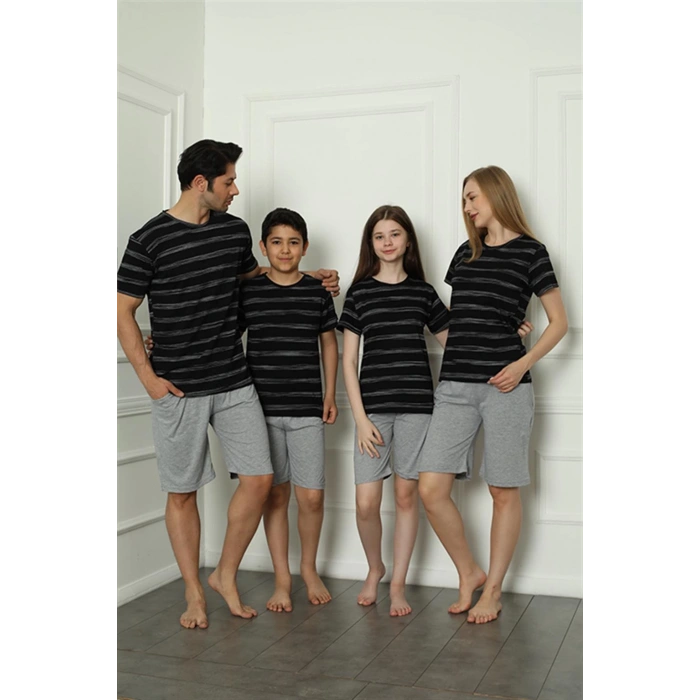 Moda Çizgi Aile Penye Şortlu Pijama Takım (baba - oğul ) 50115 Ayrı Ayrı Satılır . Fiyatları Farklıdır