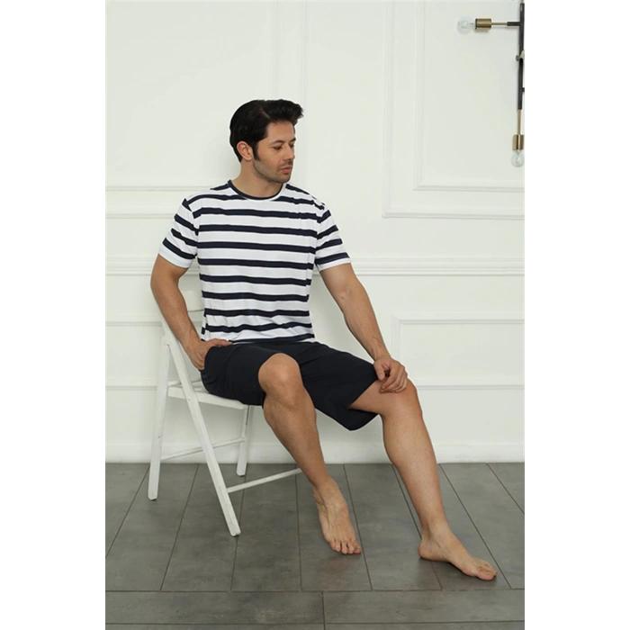 Moda Çizgi Aile Penye Şortlu Pijama Takım (baba - oğul ) 50116 Ayrı Ayrı Satılır . Fiyatları Farklıdır