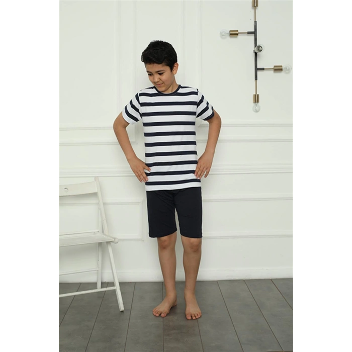 Moda Çizgi Aile Penye Şortlu Pijama Takım (baba - oğul ) 50116 Ayrı Ayrı Satılır . Fiyatları Farklıdır
