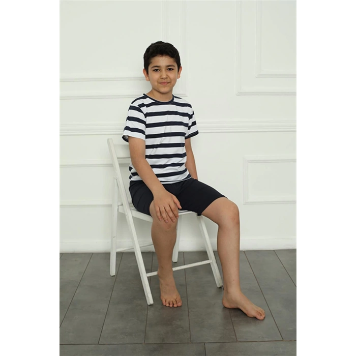 Moda Çizgi Aile Penye Şortlu Pijama Takım (baba - oğul ) 50116 Ayrı Ayrı Satılır . Fiyatları Farklıdır