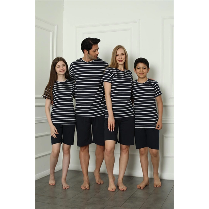 Moda Çizgi Aile Penye Şortlu Pijama Takım (baba - oğul ) 50117 Ayrı Ayrı Satılır . Fiyatları Farklıdır